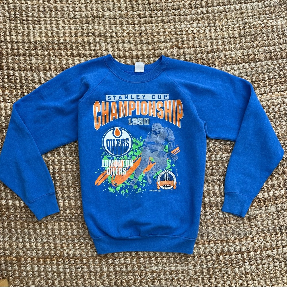 1990 Edmonton Oilers Stanley Cup Championship Sweatshirt (Medium)
